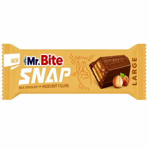 Chokoladebar med hasselnød, mr. bite, 35g