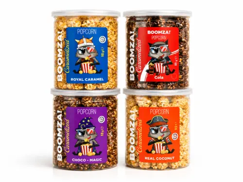Boomza Popcorn Smagspakke - 4 Varianter