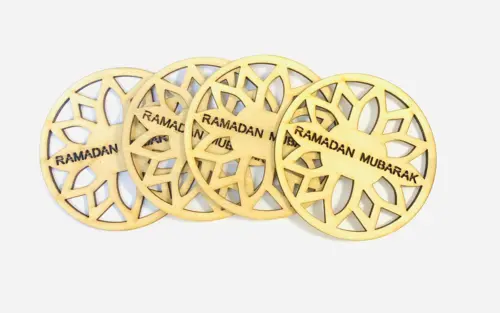 Ramadan Mubarak trädekoration i Äkta Trä (1 st)