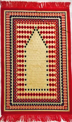 Gebetsteppich aus rotem Samt mit Beduinen-Design