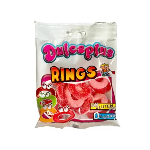 Saurer Erdbeer-Ringe Dulceplus 100 g