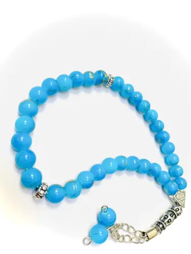 Aqua Blue Tasbih 33 pärlor