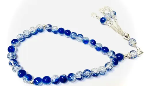Royal Blue Glas Tasbih 33 pärlor