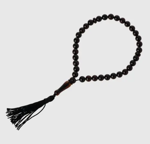 Körsbärsfärgad Rav Tasbih med 33 Naturliga pärlor