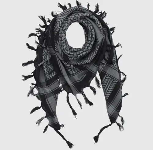Palestina sjal, keffiyeh, svart/grå