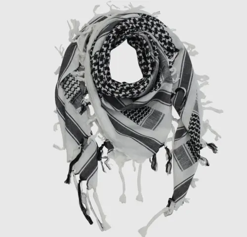 Palestina sjal, keffiyeh, Vit/svart