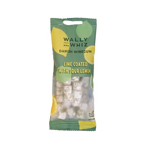 Vingummi med Lime Og Sur Citron (vegan), Wally & Whiz 57g