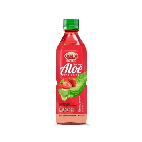 Aloe Vera-Getränk mit Erdbeergeschmack – 500 ml