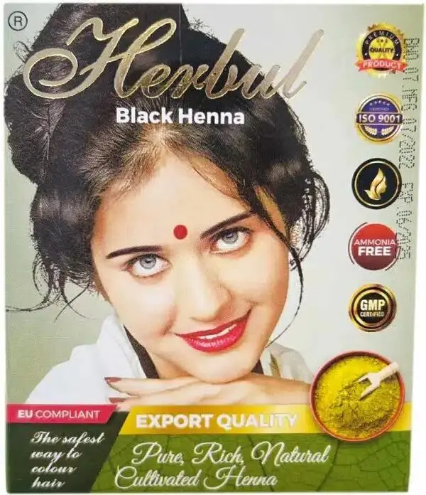 Sort Henna Hårfarve, Herbul 60 g