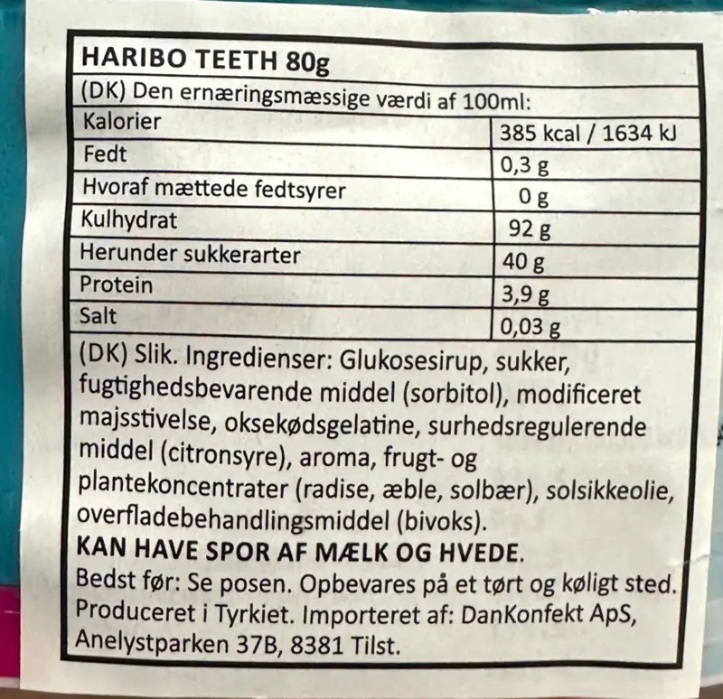 Skumtænder Haribo 80g