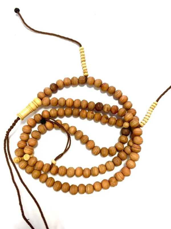 Echte Holz Tasbih Hellbraun Groß 99 Perlen