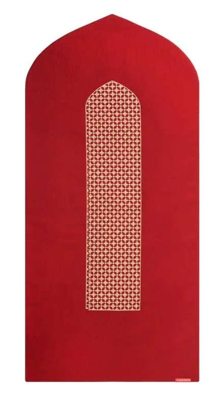 Röd exklusiv Mashrabiya designerbönematta