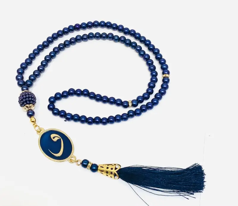 Perle Tasbih i Mørkeblå, 99 perler