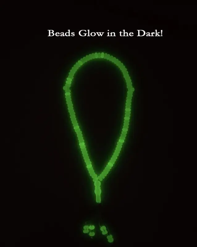 Glow In The Dark, Grünes Tasbeeh mit 99 Perlen