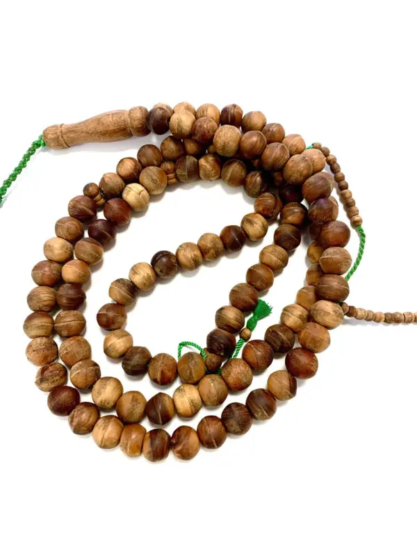 Ægte Mega Træ Tasbih Mørkebrun / Brun 99 perler