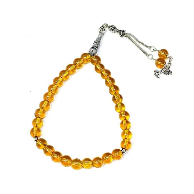 Amber Glas Tasbih 33 Pärlor