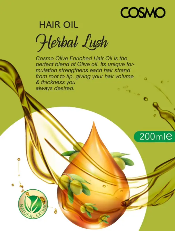 Cosmo Olivolja för håret Herbal Lush, 200ml