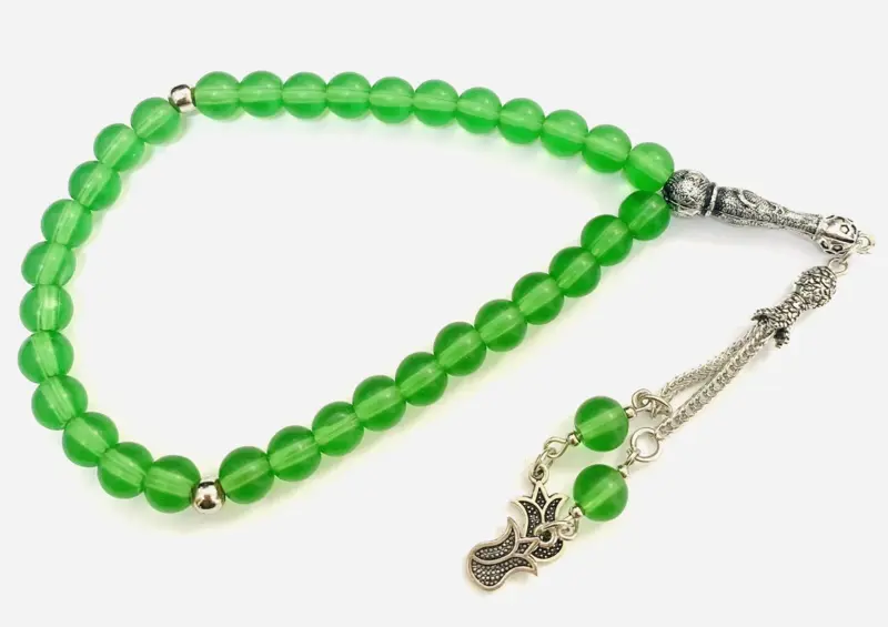 Gefrorene grüne farbige Glas-Tasbih mit 33 Perlen