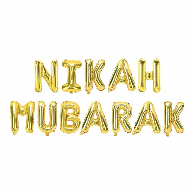 Nikah Mubarak Folienballons in Gold