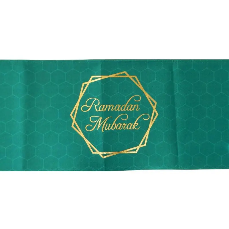 Ramadan Mubarak Bordløber - Grøn & Guld