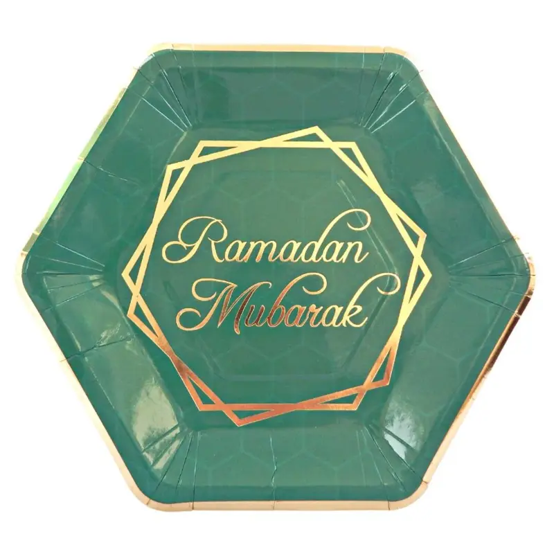 Ramadan Mubarak Festteller – Grün & Gold