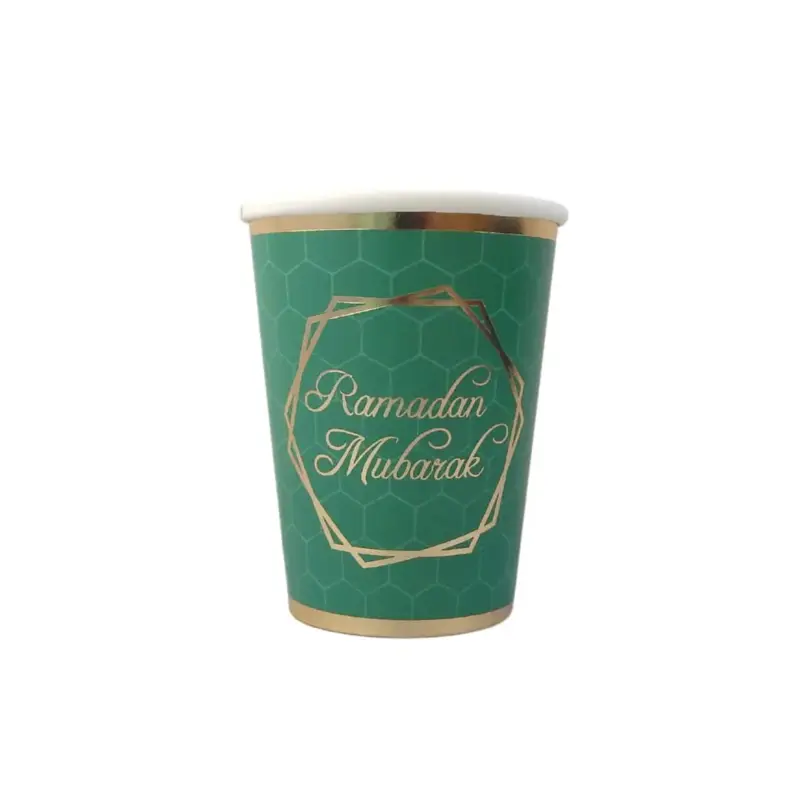 Ramadan Mubarak Tasse in Grün/Gold