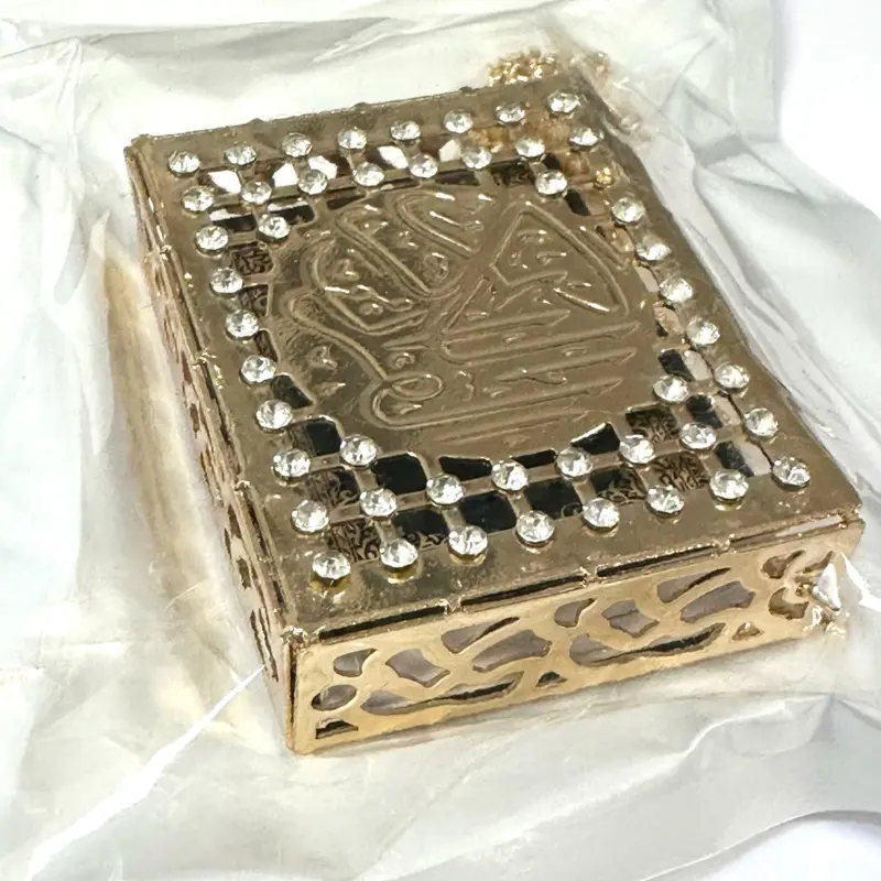 Mini koran i metallåda, guld/vit