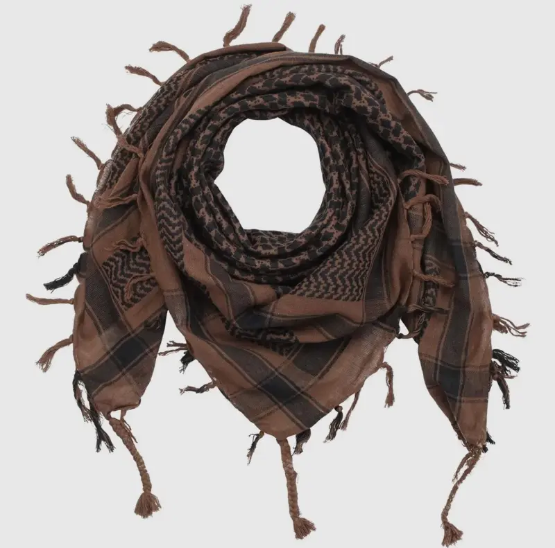 Palestina sjal, keffiyeh, Brun/Svart