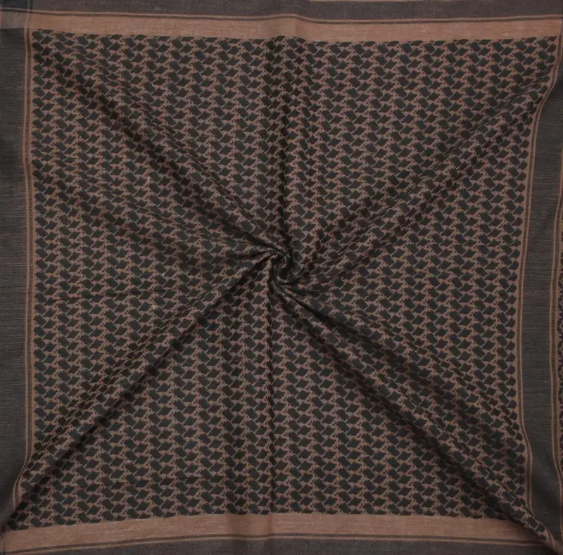 Palestina sjal, keffiyeh, Brun/Svart