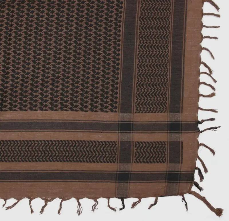 Palestina sjal, keffiyeh, Brun/Svart