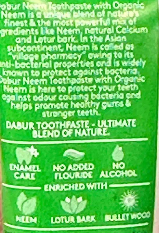 Dabur antibakterielle Neem-Zahnpasta, 20g
