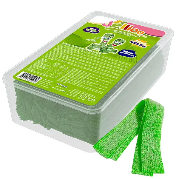 Jellioo Sour Belts Apple 1kg (Bedst før 09-2026)