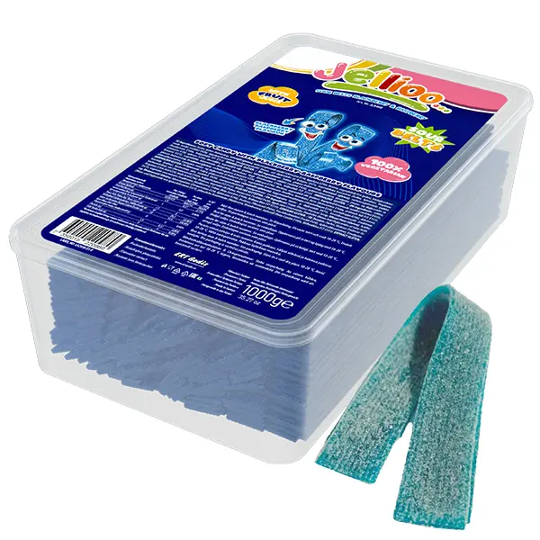 Jellioo Sour Belts Blackberry og Raspberry 1kg (Bedst før 7/2026)