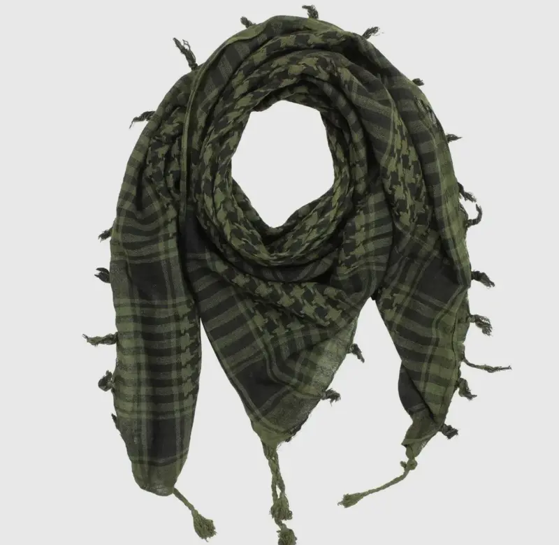 Palestina sjal, keffiyeh, Armygrön/svart