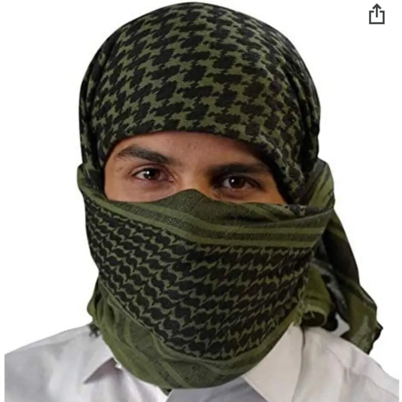 Palestina sjal, keffiyeh, Armygrön/svart