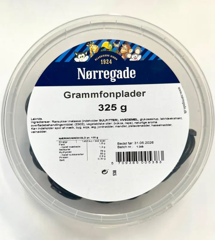 Lakritz-Schallplatten - Nørregade 325g