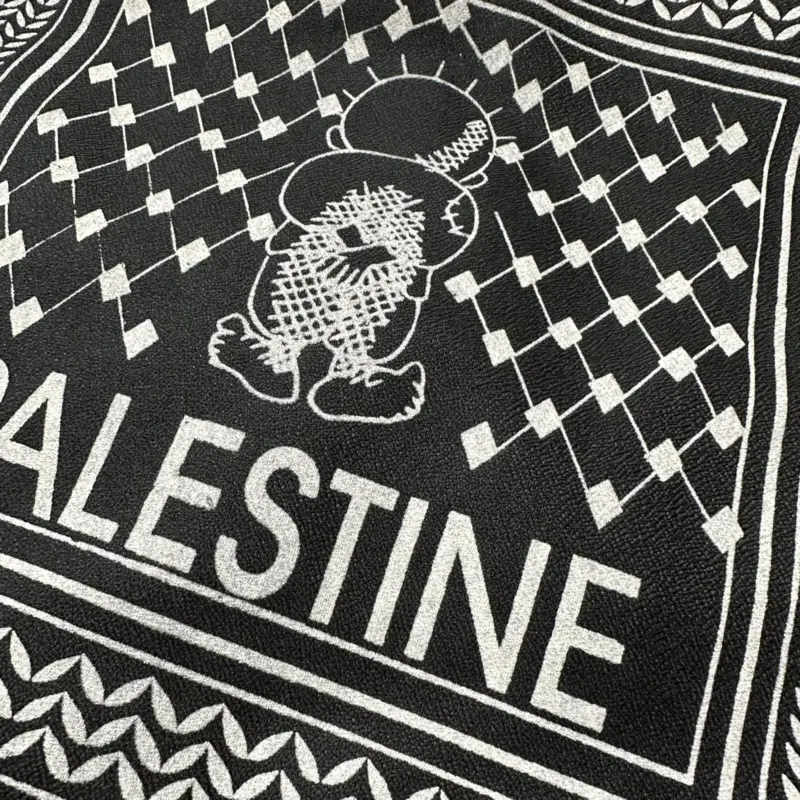 Handgefertigte Palästina Muletasche mit Reißverschluss – Schwarz/Weiß
