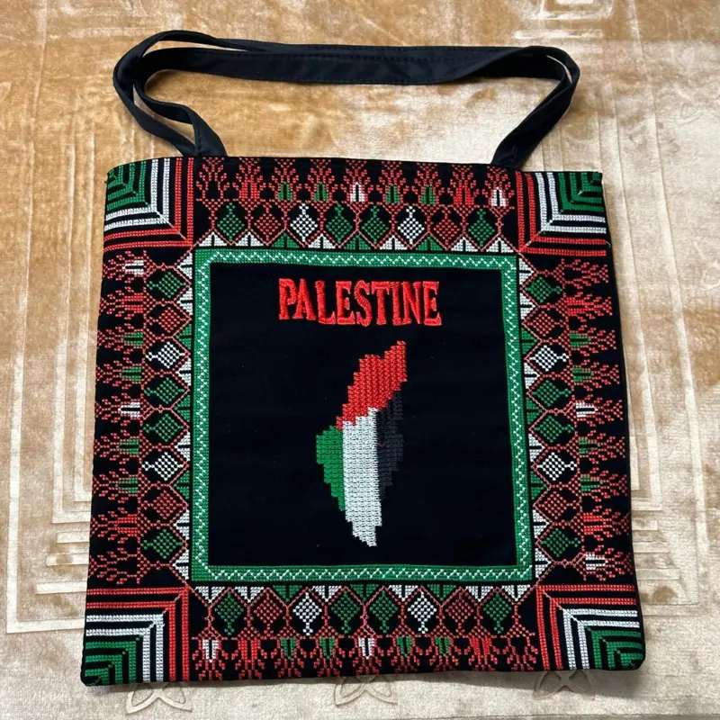 Handgjord Palestina Muletaske med dragkedja - Färgad