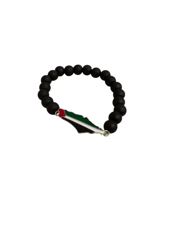 Palästina-Armband mit schwarzen Perlen (für Kinder)