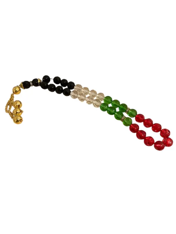 Palästina Tasbih mit goldenem Anhänger 33 Perlen