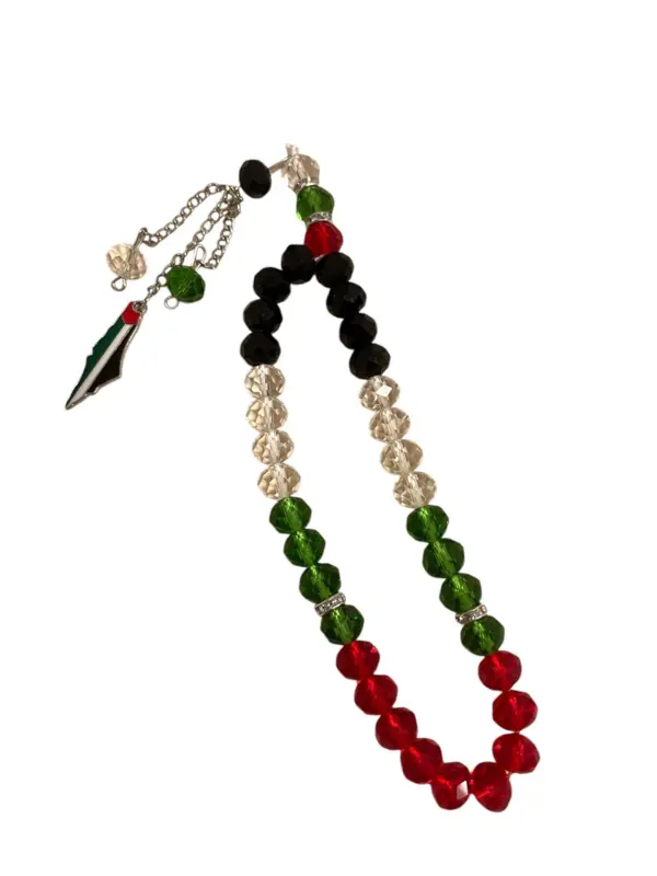 Palästina Tasbih mit Palästina-Kartenanhänger 33 Perlen