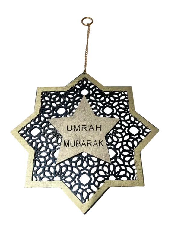 Großer Holzstern mit Umrah Mubarak