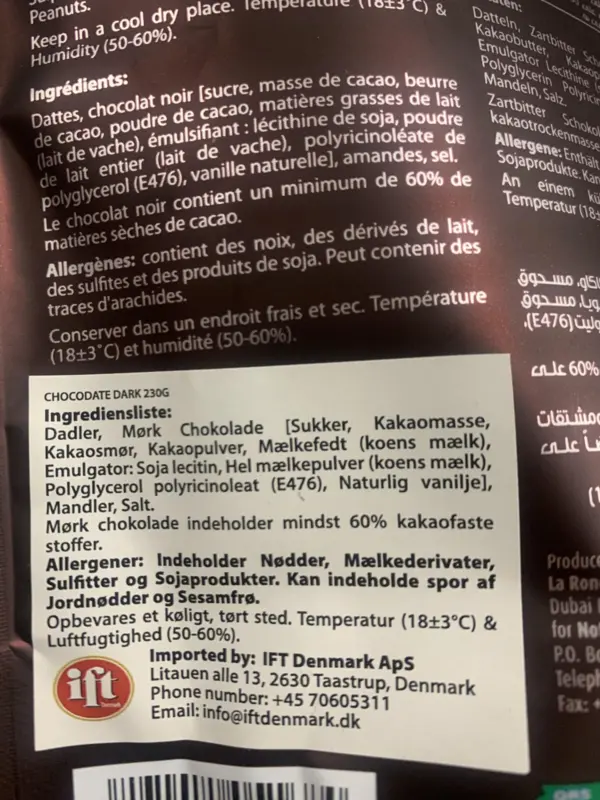 Chokodadeln von ChocoDate Dark 230g