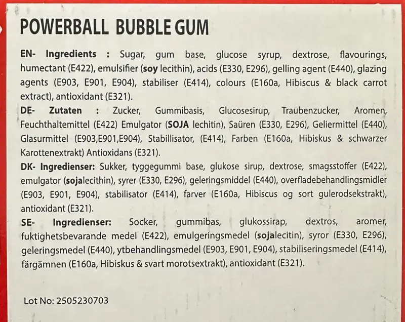 Powerball Energy Drink Bubble Gum 1 Stück