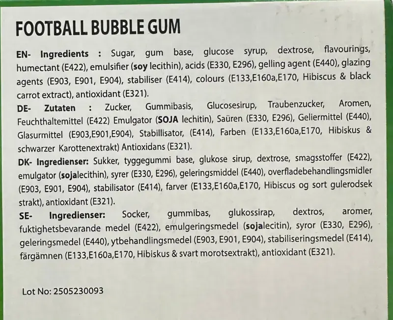 Football Tutti Frutti Kaugummi 1 Stk