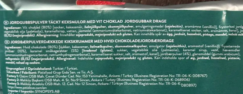 Frystorkad Jordgubbscheesecake och Vit Choklad, Patiswiss
