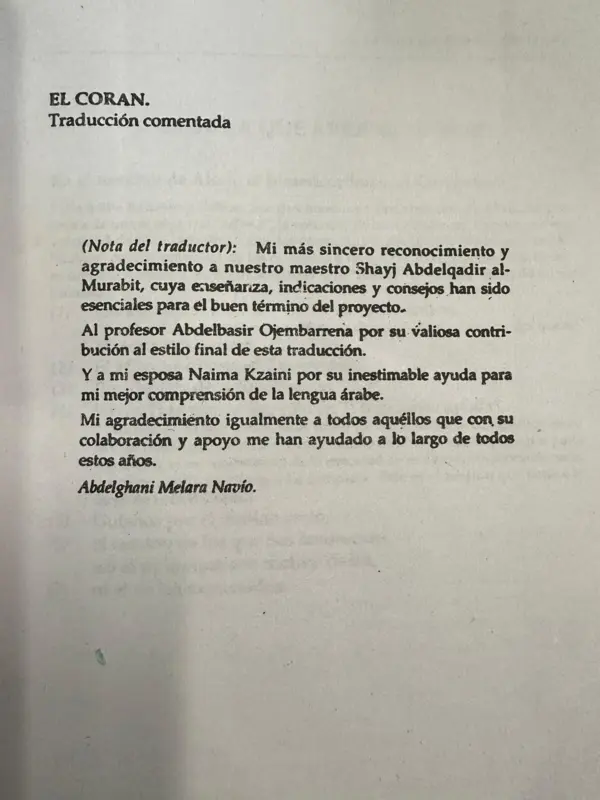 El Coran, en Spansk Koranoversættelse