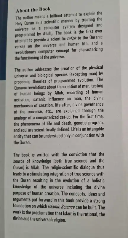 The Computer Universe : Scientific Rendering of the Holy Qur'an
