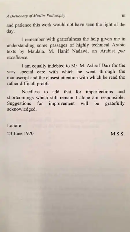 A Dictionary of Muslim Philosophy