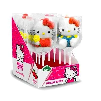 Hello Kitty Marshmallow slikkepind, rød, 45g
